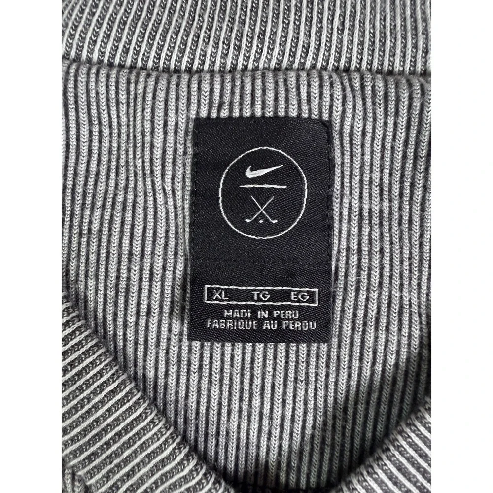 Nike Golf Men's Gray Grandpacore Preppy Retro V-Neck Ribbed Sweater Vest-XL Boxy